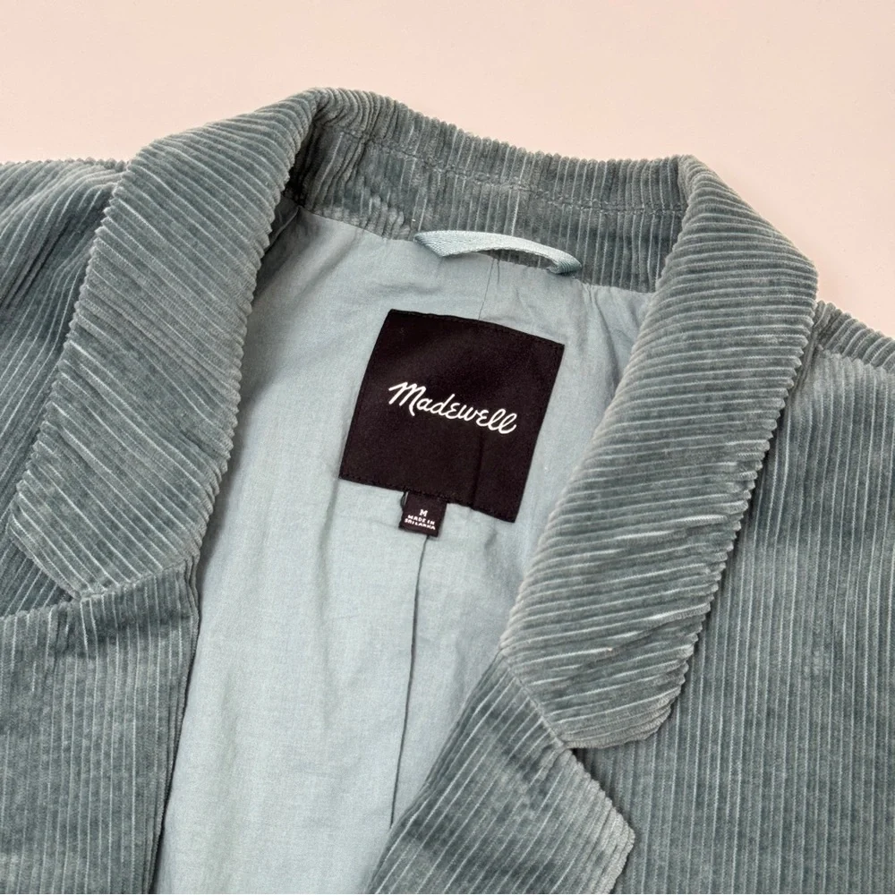 NWOT Madewell Corduroy Crop Dorset Blazer in Sage Green | Size Medium - Picture 3 of 6